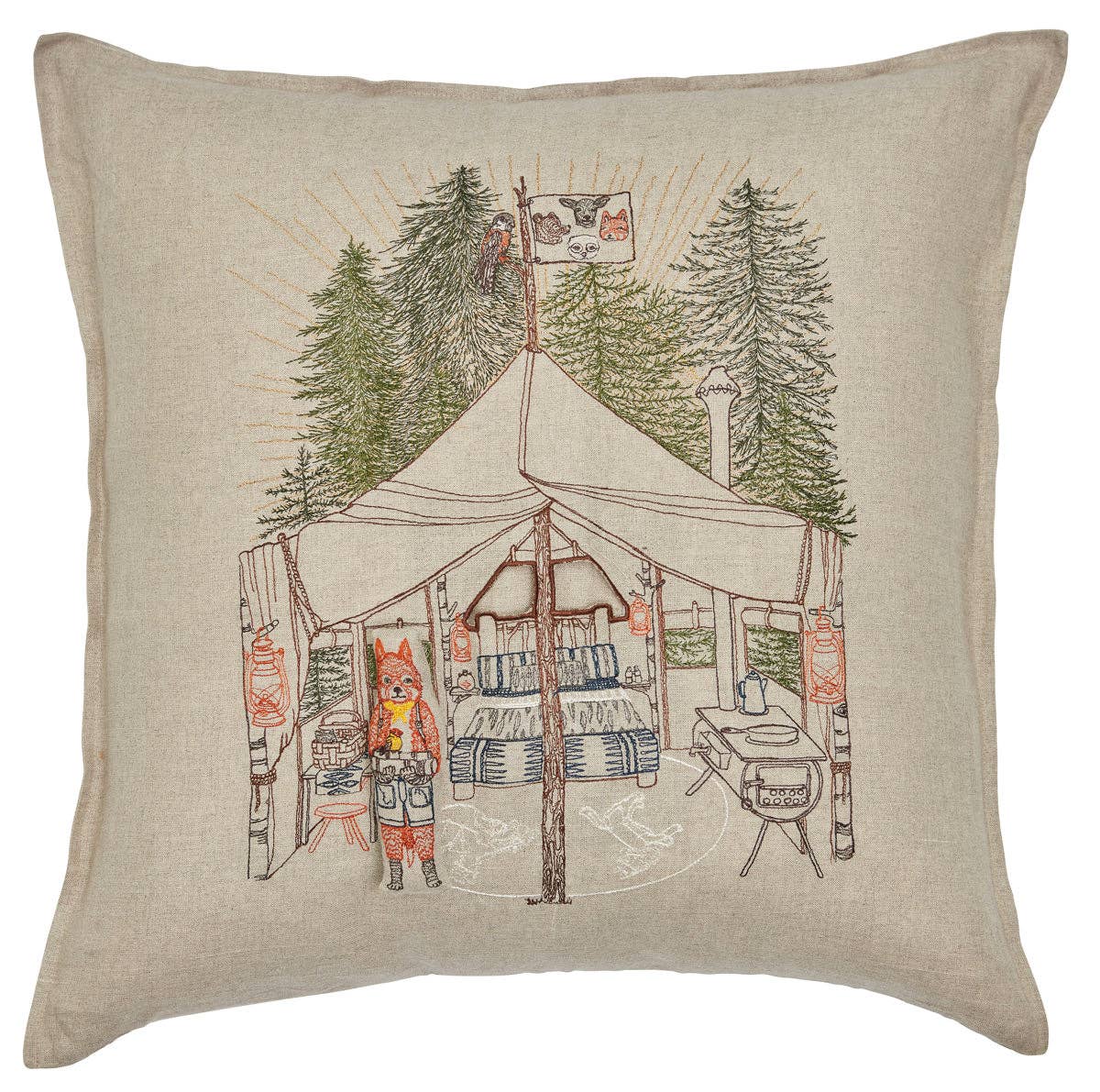 Camper Fox Pocket Pillow