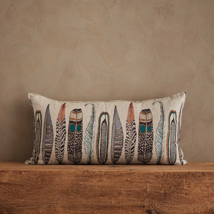 Large Feathers Lumbar Pillow with Down Insert