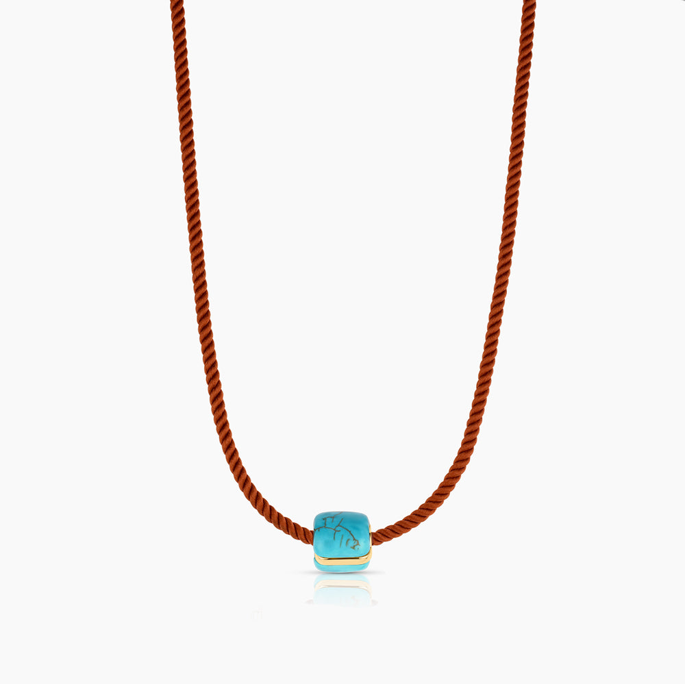 Thatch Celine Turquoise Silk Cord Necklace