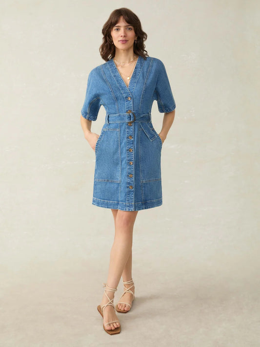 Belted Denim Dress - Sedona Wash