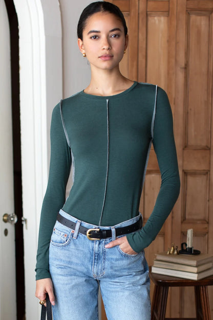 Emerson Fry Amy Crewneck in Pine