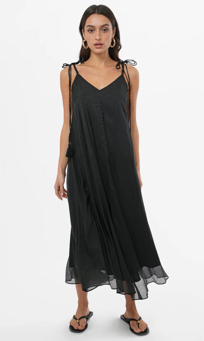 Braided Strap V-Neck Midi Dress