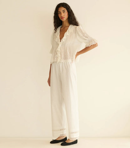Doen Henri Top in Salt Eyelet