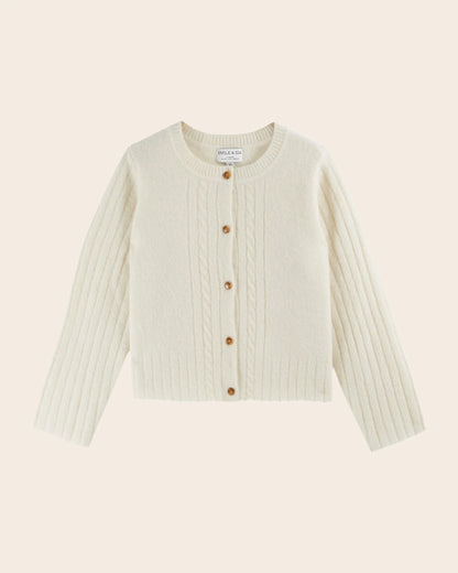 Ecru Alpaca Wool-Blend Cardigan