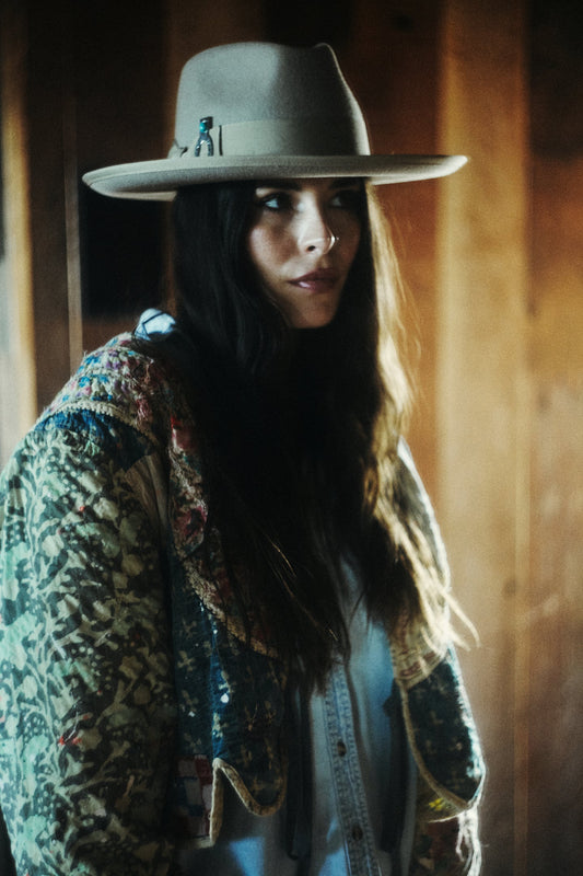 Wyeth Boone Wool Felt Rancher Hat in Taupe