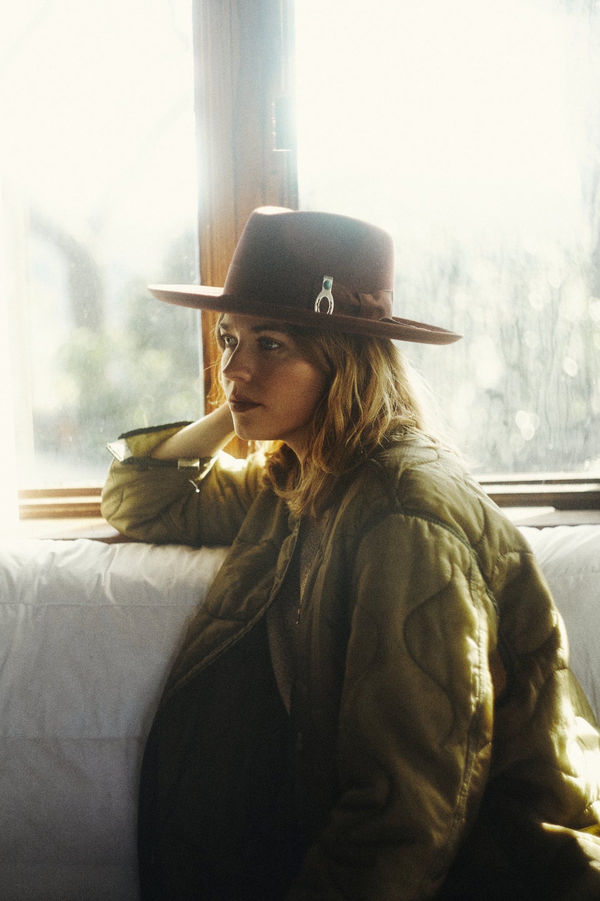 Wyeth Boone Wool Felt Rancher Hat in Burgundy