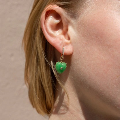 Thatch Isabel Green Jade Heart Earrings