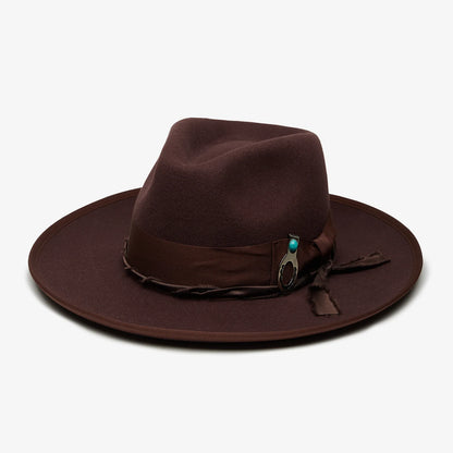 Wyeth Boone Wool Felt Rancher Hat in Burgundy