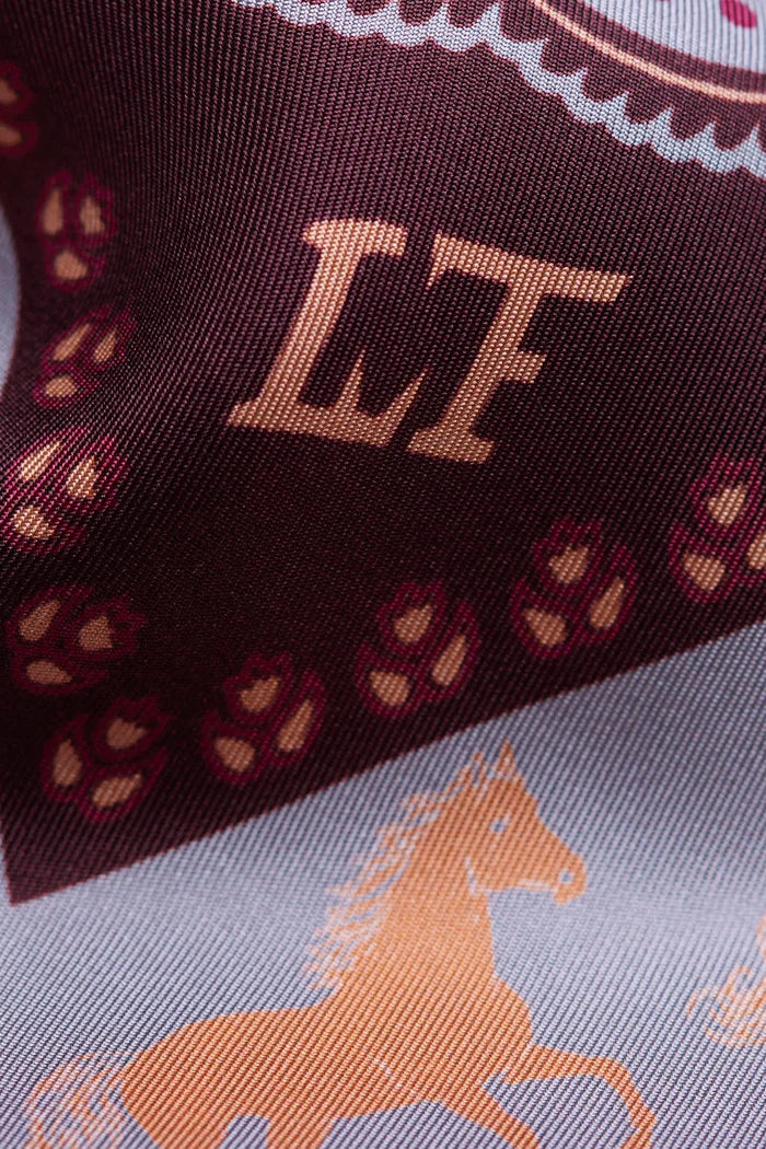 Maison Lecomte Flament Equestrian Cabernet Silk Scarf