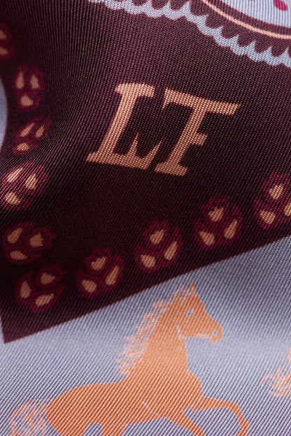 Maison Lecomte Flament Equestrian Cabernet Silk Scarf