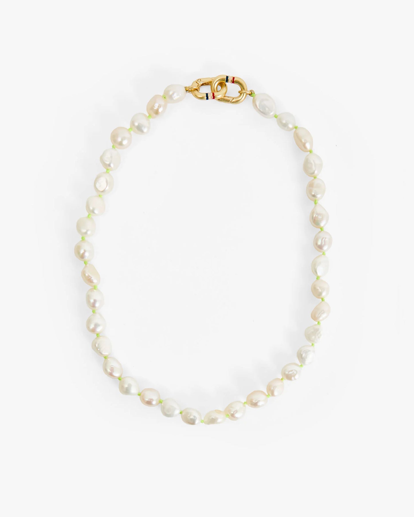 Clare V. Le Pearl Necklace in Cream