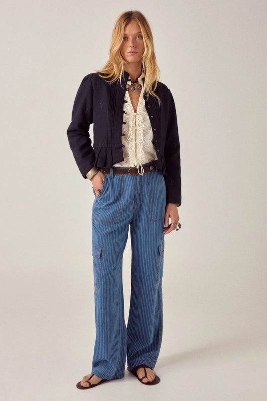 The Pike Pant in denim-blue