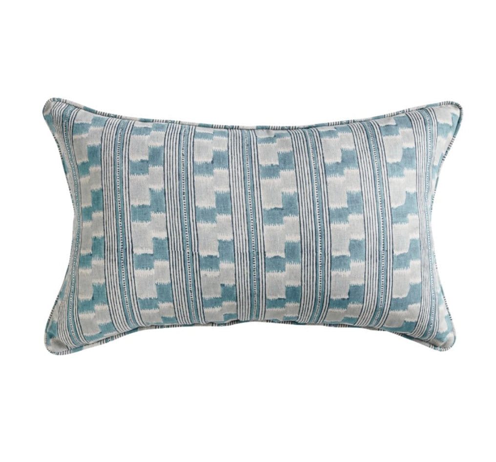 Geo Blocked Blue Throw Pillow 14x22