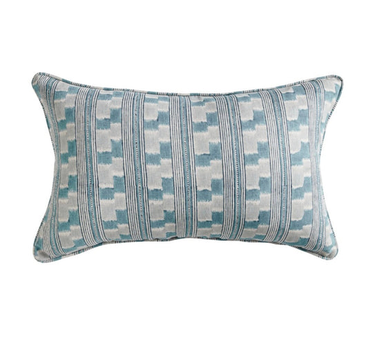 Geo Blocked Blue Throw Pillow 14x22