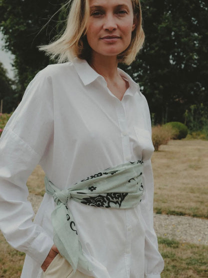 The Maison Lecomte Flament Bandana Mint Scarf