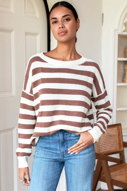 Mocha French Stripe Sweater