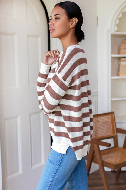 Mocha French Stripe Sweater