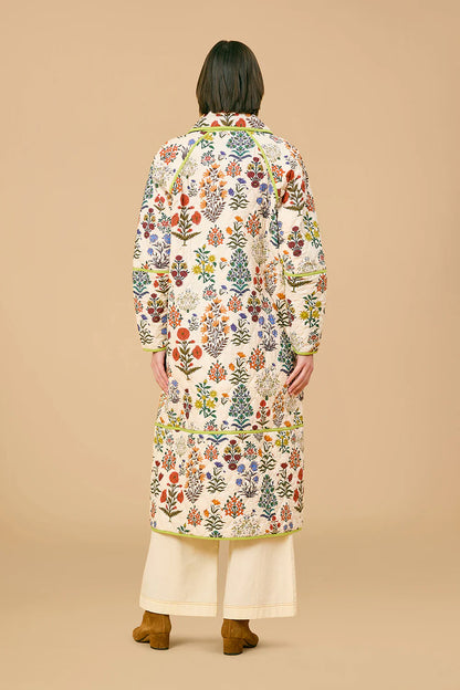 Quilted Floral Long Coat