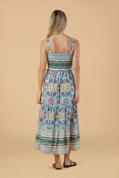Boho Smocked Printed Dress