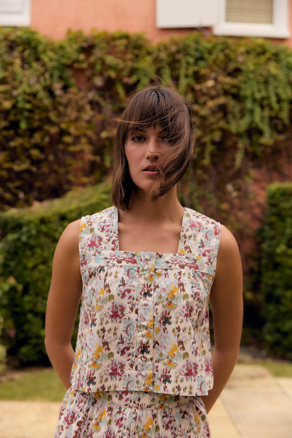 Floral Petal Sleeveless Top