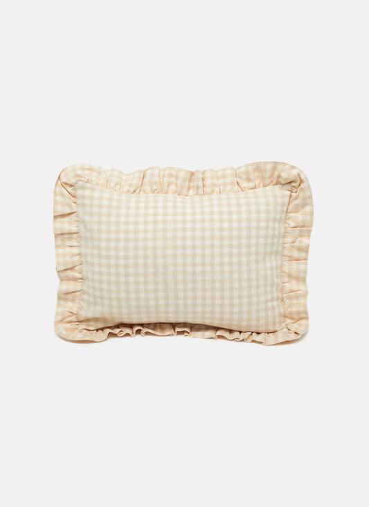 Mini Gingham Cream Petite Pillow 12x16