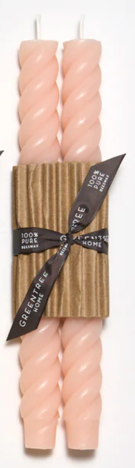 Pink rope tapered candles