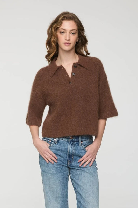 Pistola Nadya Alpaca Blend Boxy Polo Sweater