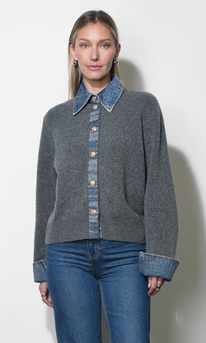 Romi Mixed Media Button Down Sweater
