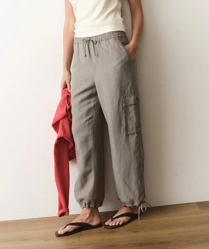 Marine Layer Women Bottoms Linen Cargo Pant