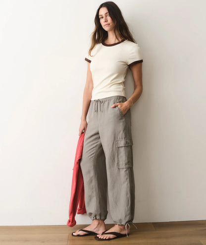 Marine Layer Women Bottoms Linen Cargo Pant