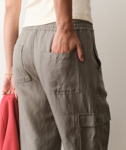 Marine Layer Women Bottoms Linen Cargo Pant