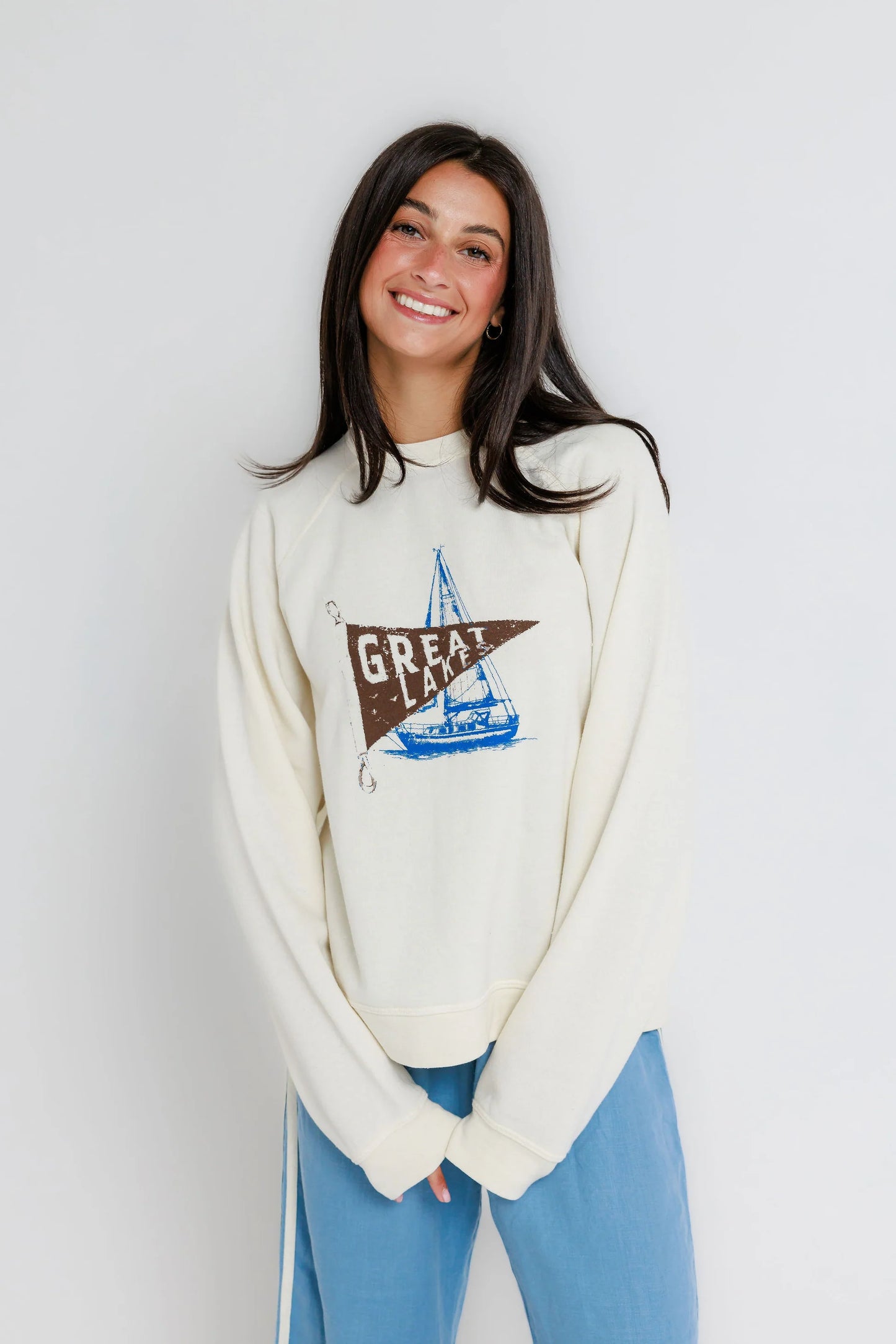 Sunny Somewhere Great Lakes - Raglan Crew