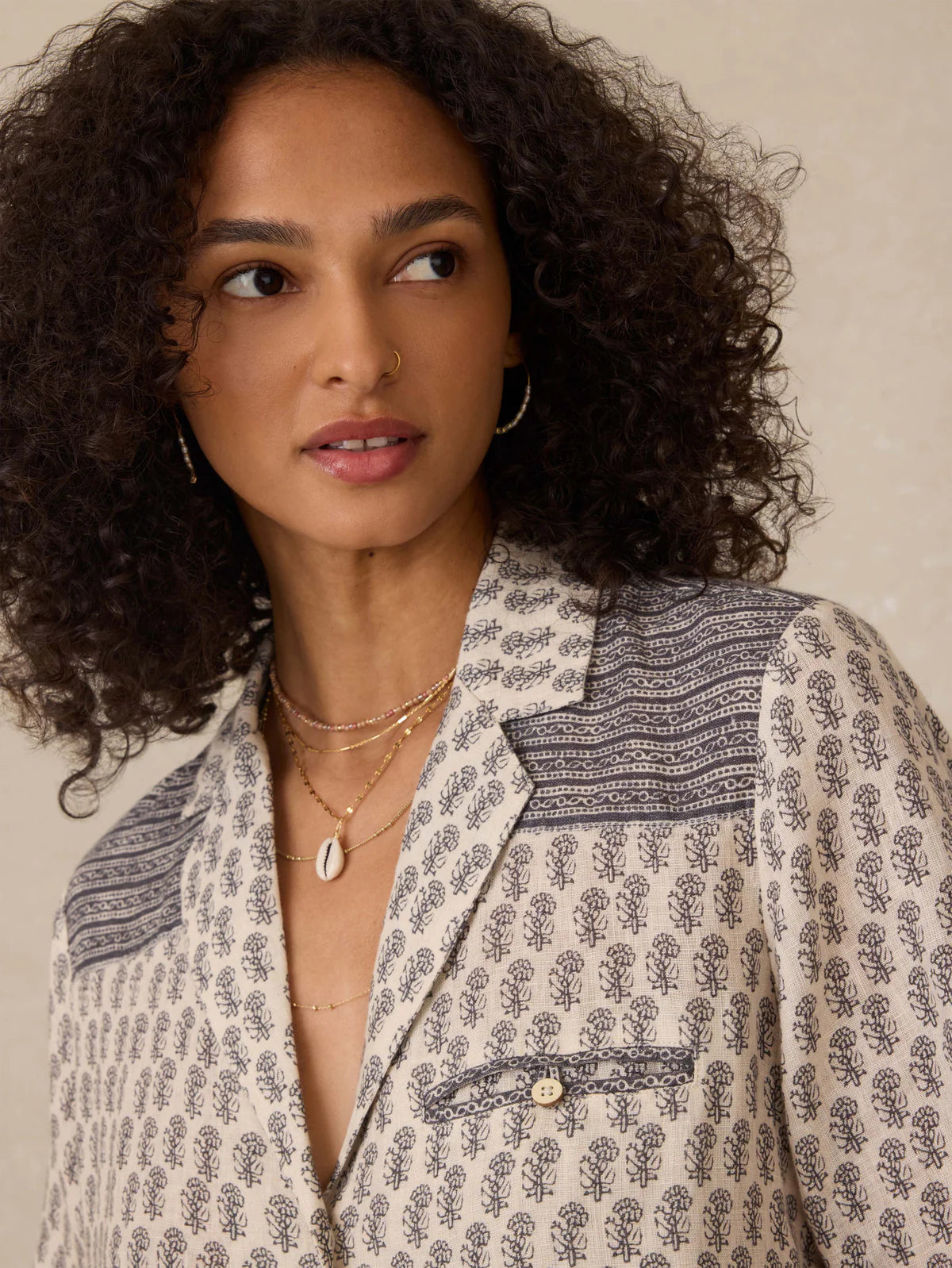 Block Print Linen Shirtdress