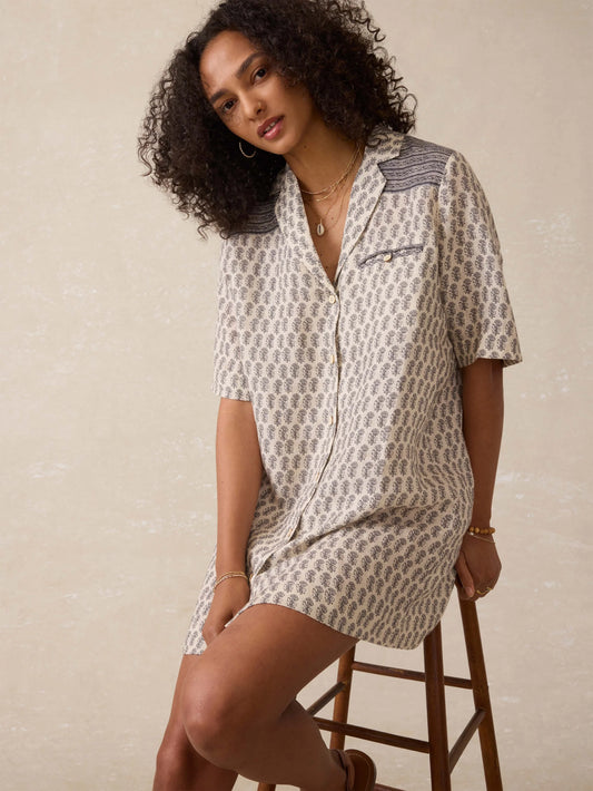 Block Print Linen Shirtdress