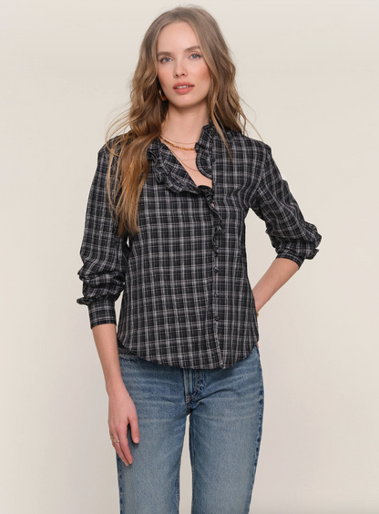 Taylor Plaid Ruffle Shirt