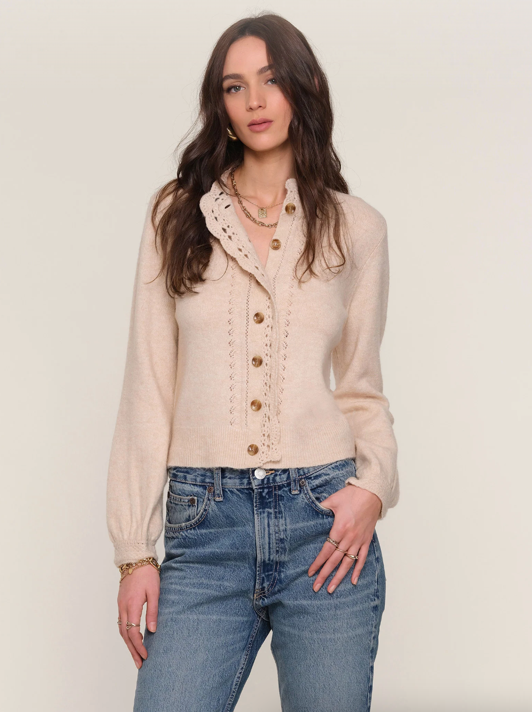 Maudi Ruffle Trim Cardigan