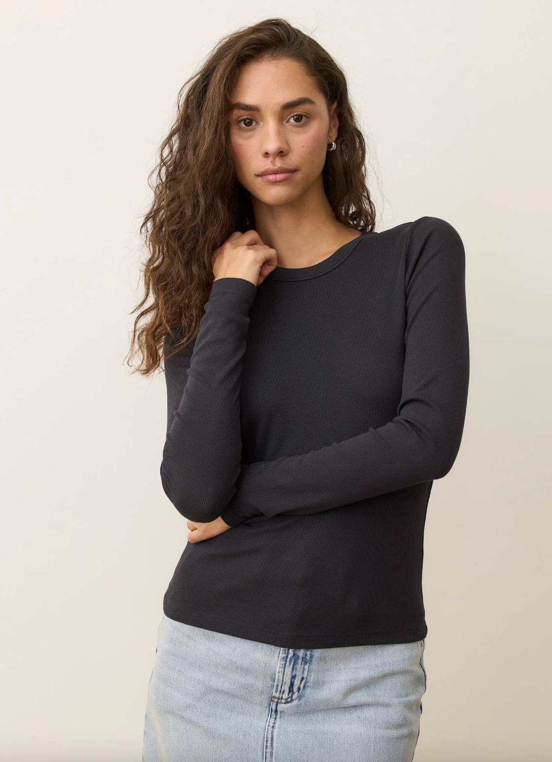 Lexi Rib Sun-In Longsleeve Crew Tee
