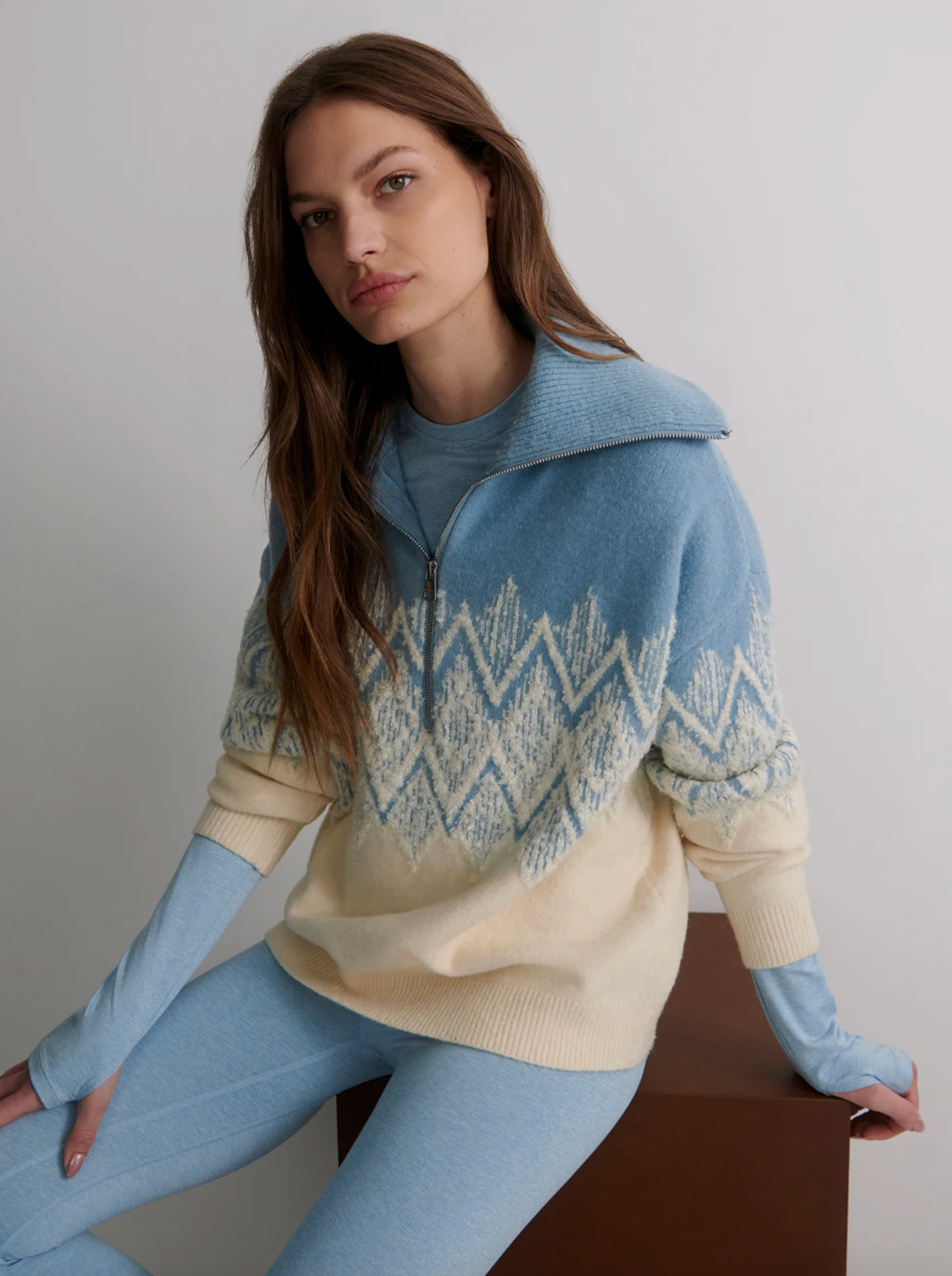 Hedda Fairisle Half-Zip Knit