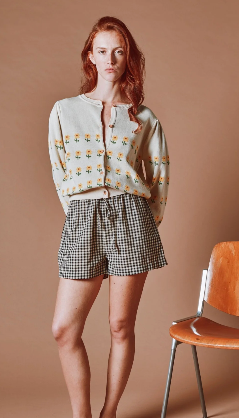Black Gingham Shorts