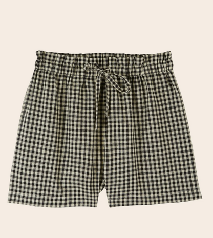 Black Gingham Shorts