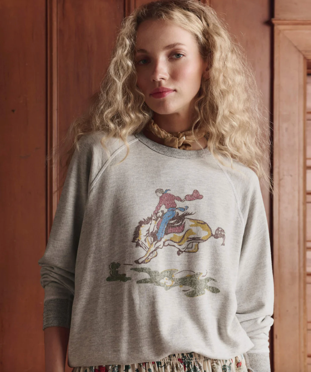 The College Sweatshirt with Rider Graphic