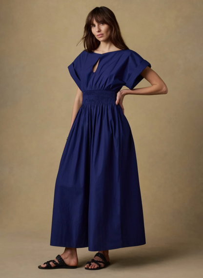 Coastal Poplin Elia Smocked Dress