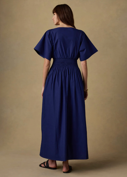 Coastal Poplin Elia Smocked Dress