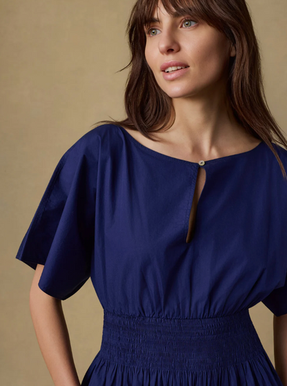Coastal Poplin Elia Smocked Dress