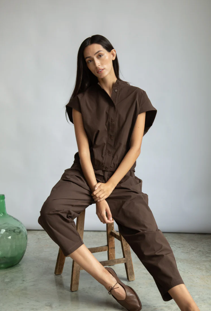 Nancy Organic Cotton Jersey and Poplin Shirt