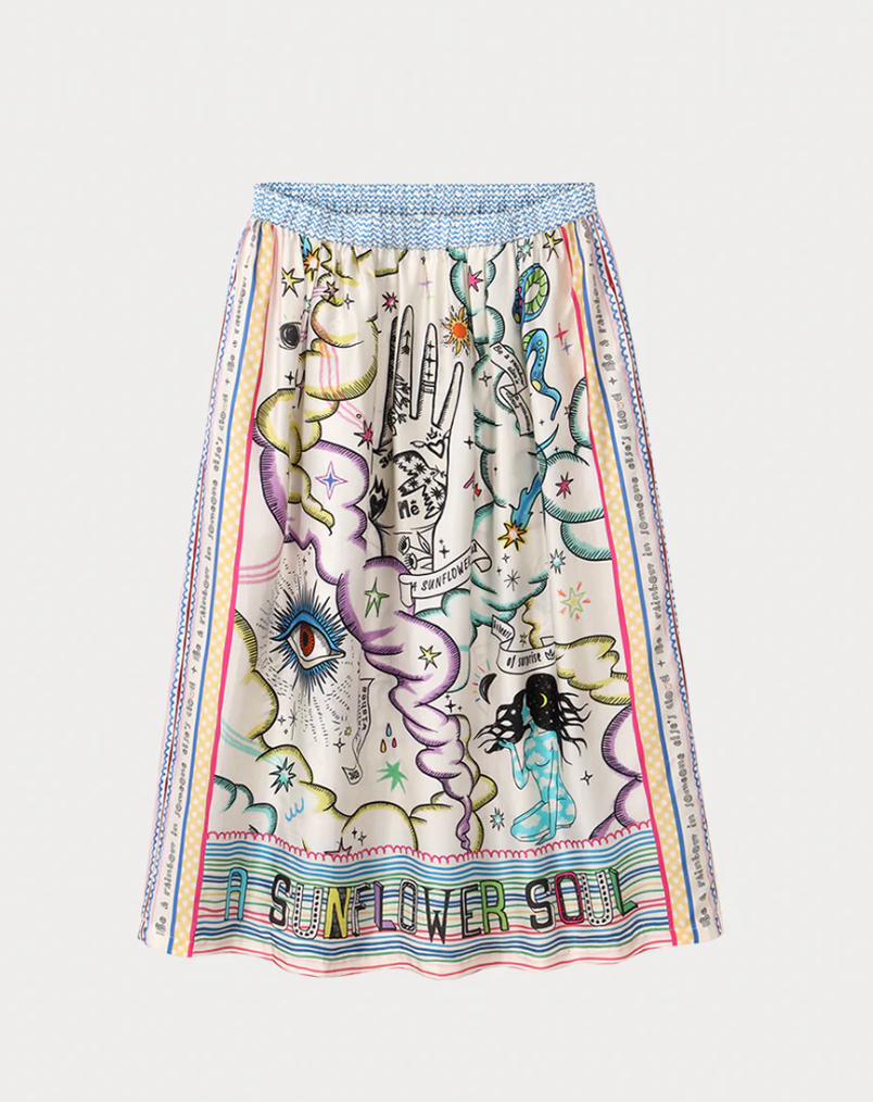 Vanessa Enlightenment Printed Midi Skirt