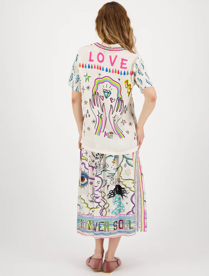 Vanessa Enlightenment Printed Midi Skirt