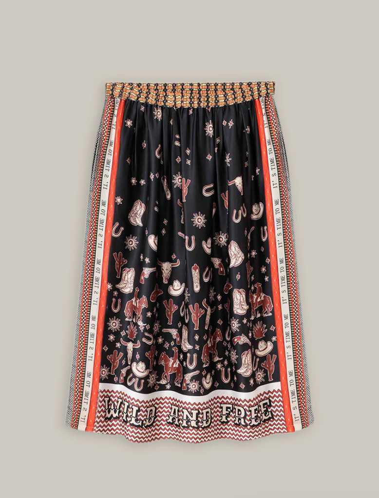 Vanessa Rodeo Printed Midi Skirt