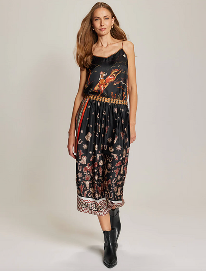 Vanessa Rodeo Printed Midi Skirt