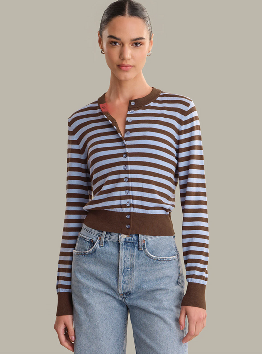 Harlow Stripe Button Down Cardigan